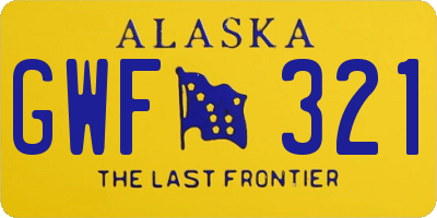 AK license plate GWF321