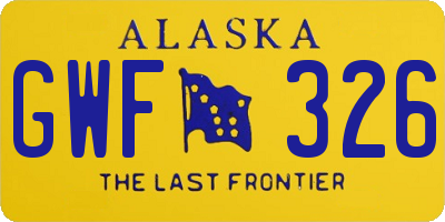 AK license plate GWF326