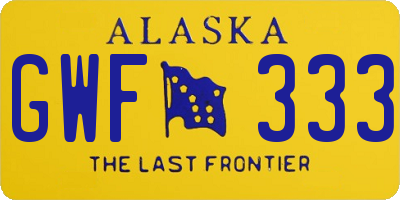 AK license plate GWF333