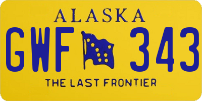 AK license plate GWF343