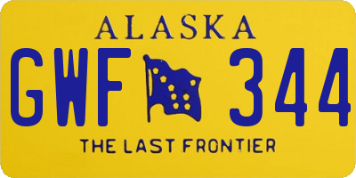 AK license plate GWF344