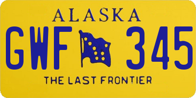 AK license plate GWF345