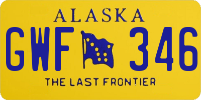 AK license plate GWF346