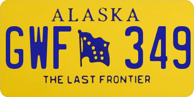 AK license plate GWF349