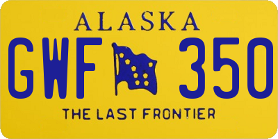 AK license plate GWF350