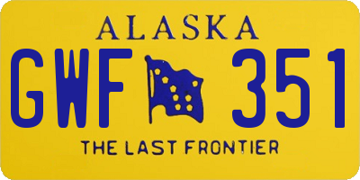 AK license plate GWF351