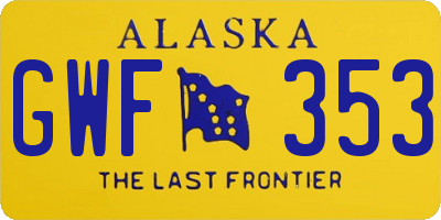 AK license plate GWF353