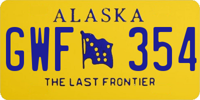 AK license plate GWF354