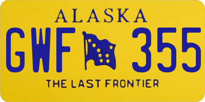 AK license plate GWF355