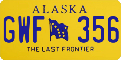 AK license plate GWF356