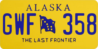 AK license plate GWF358