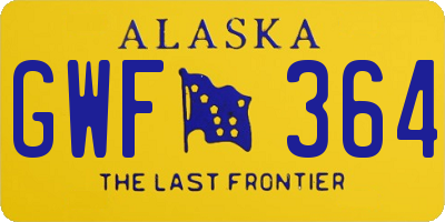 AK license plate GWF364