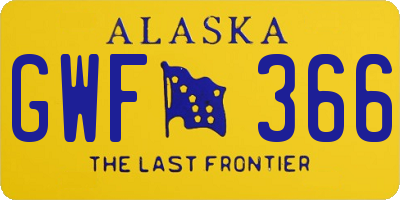 AK license plate GWF366