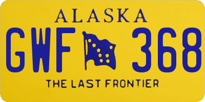 AK license plate GWF368