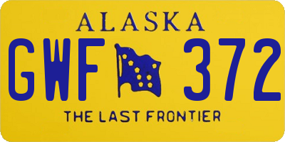 AK license plate GWF372