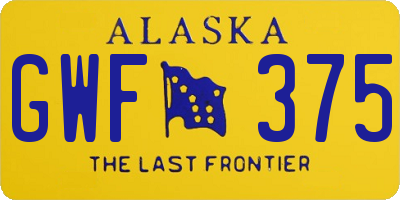 AK license plate GWF375