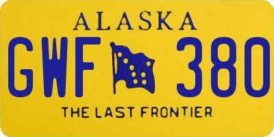 AK license plate GWF380