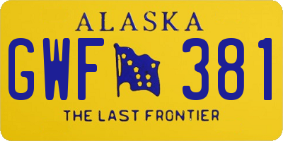 AK license plate GWF381