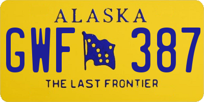 AK license plate GWF387