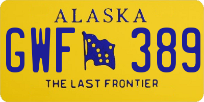 AK license plate GWF389