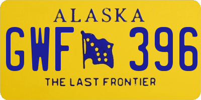 AK license plate GWF396