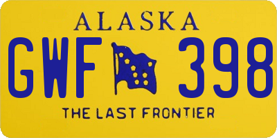 AK license plate GWF398