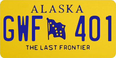 AK license plate GWF401