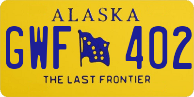 AK license plate GWF402