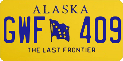 AK license plate GWF409