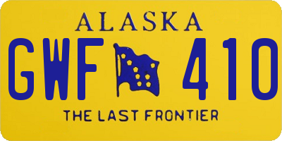 AK license plate GWF410