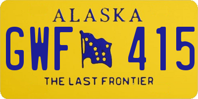 AK license plate GWF415