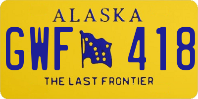 AK license plate GWF418