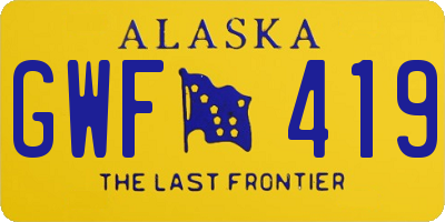 AK license plate GWF419