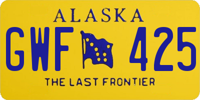 AK license plate GWF425