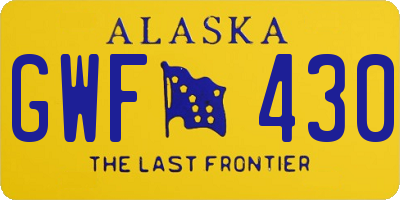 AK license plate GWF430