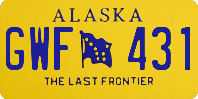 AK license plate GWF431