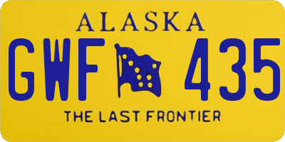 AK license plate GWF435