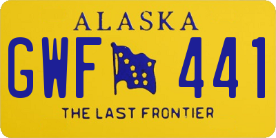 AK license plate GWF441