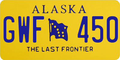 AK license plate GWF450