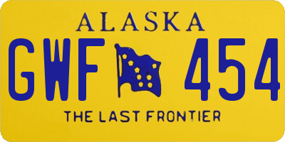 AK license plate GWF454