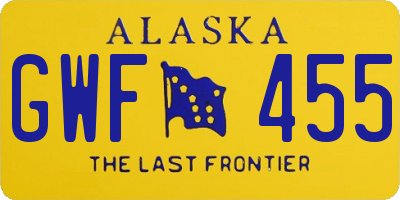 AK license plate GWF455