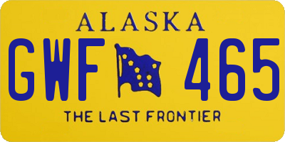 AK license plate GWF465