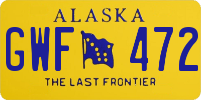 AK license plate GWF472