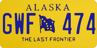 AK license plate GWF474