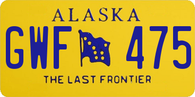 AK license plate GWF475