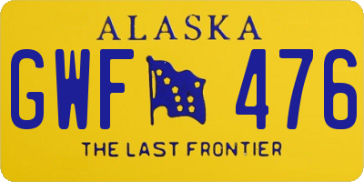 AK license plate GWF476