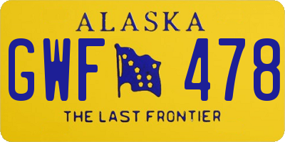 AK license plate GWF478