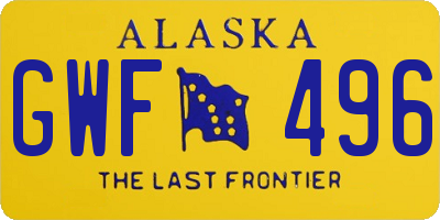 AK license plate GWF496