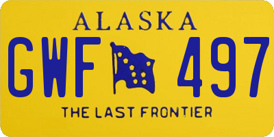 AK license plate GWF497