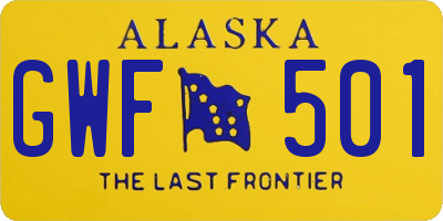 AK license plate GWF501